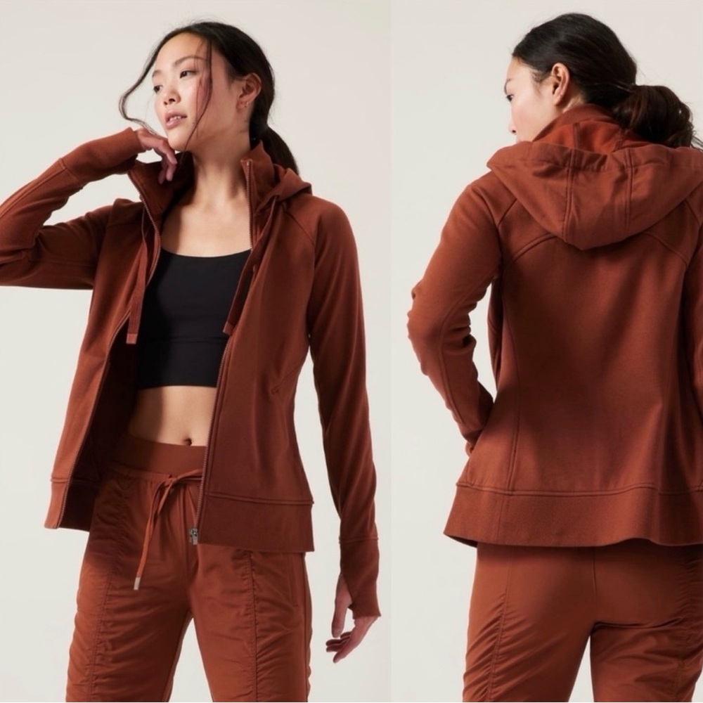 Athleta Triumph Hoodie in Rust NWT - Picture 3 of 3